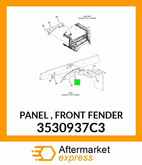 PANEL , FRONT FENDER 3530937C3