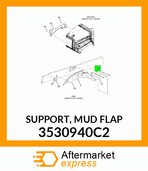 SUPPORT, MUD FLAP 3530940C2