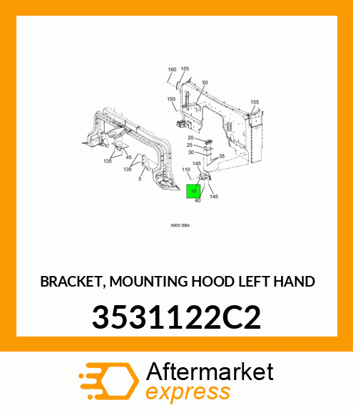 BRACKET, MOUNTING HOOD LEFT HAND 3531122C2