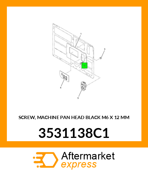 SCREW, MACHINE PAN HEAD BLACK M6 X 12 MM 3531138C1