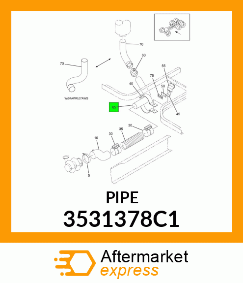 PIPE, EXHAUST 4" O.D. 3531378C1