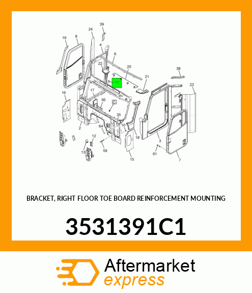 BRACKET, RIGHT FLOOR TOE BOARD REINFORCEMENT MOUNTING 3531391C1