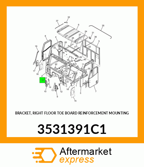 BRACKET, RIGHT FLOOR TOE BOARD REINFORCEMENT MOUNTING 3531391C1