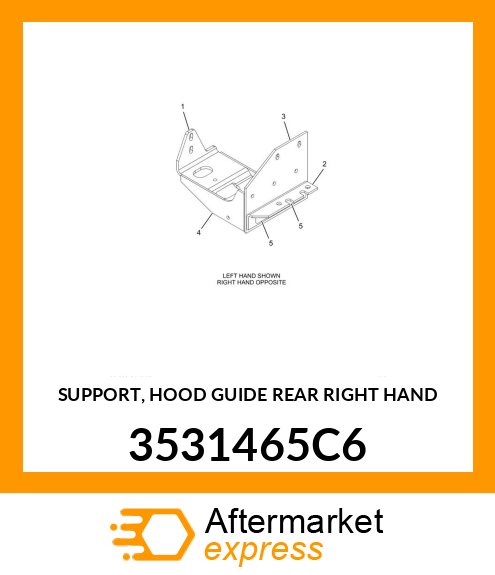 SUPPORT, HOOD GUIDE REAR RIGHT HAND 3531465C6