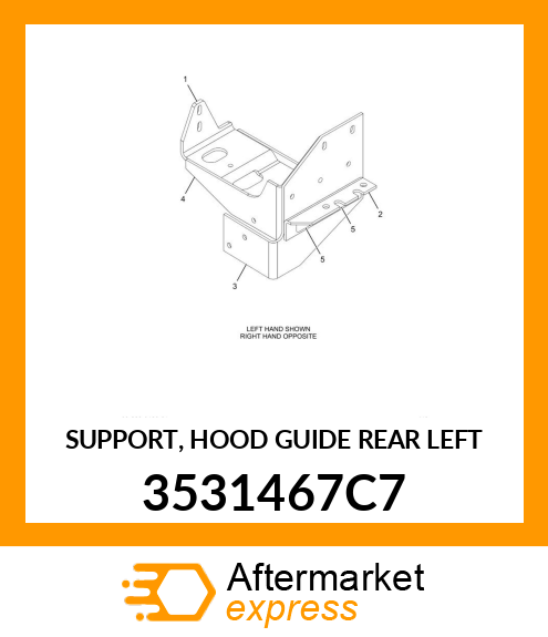 SUPPORT, HOOD GUIDE REAR LEFT 3531467C7