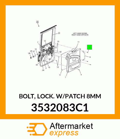 BOLT, LOCK W/PATCH 8MM 3532083C1