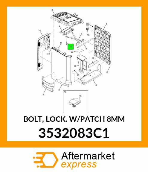 BOLT, LOCK W/PATCH 8MM 3532083C1