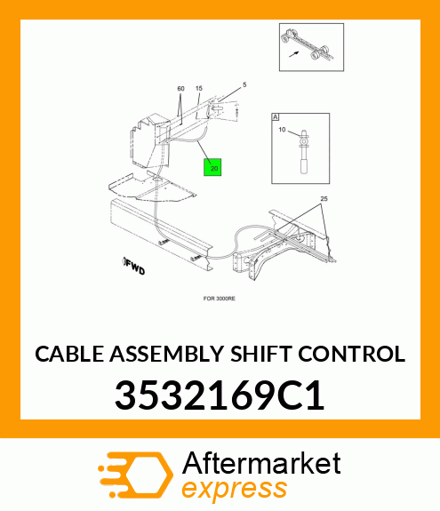 CABLE ASSEMBLY SHIFT CONTROL 3532169C1