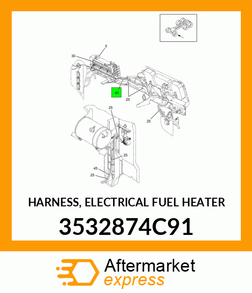 HARNESS, ELECTRICAL FUEL HEATER 3532874C91