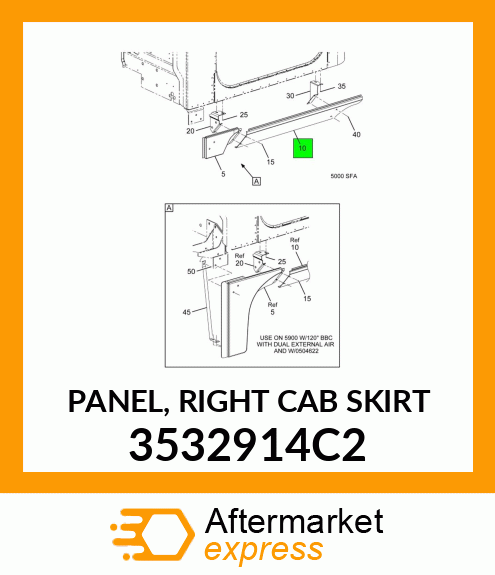 PANEL, RIGHT CAB SKIRT 3532914C2