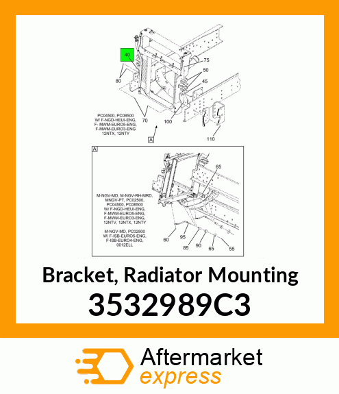 Bracket, Radiator Mounting 3532989C3