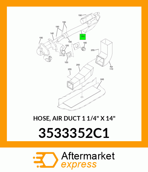 HOSE, AIR DUCT 1 1/4" X 14" 3533352C1