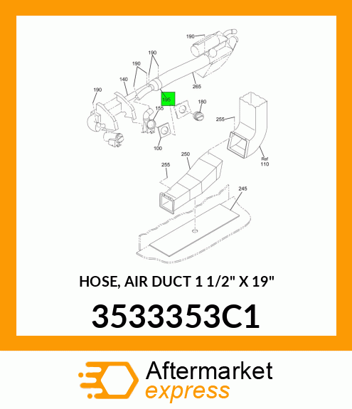 HOSE, AIR DUCT 1 1/2" X 19" 3533353C1