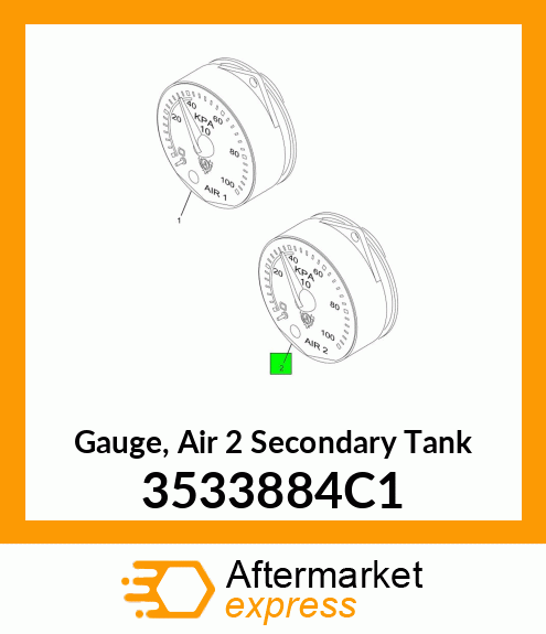 Gauge, Air 2 Secondary Tank 3533884C1