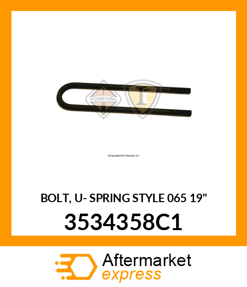 BOLT, U- SPRING STYLE 065 19" 3534358C1