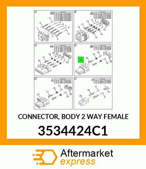 CONNECTOR, BODY 2 WAY FEMALE 3534424C1
