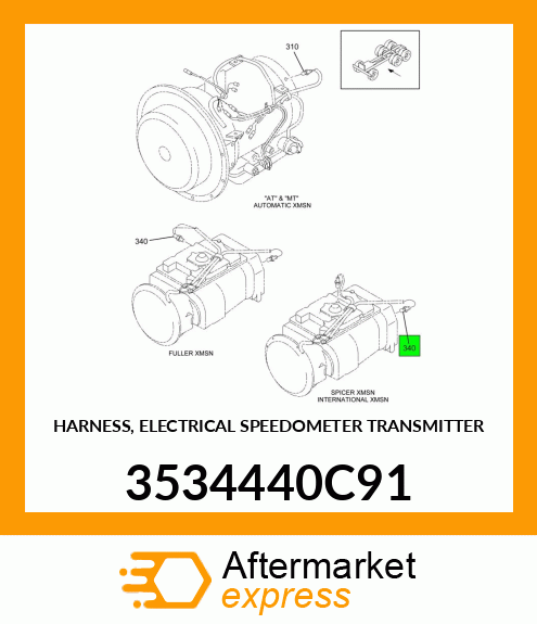 HARNESS, ELECTRICAL SPEEDOMETER TRANSMITTER 3534440C91