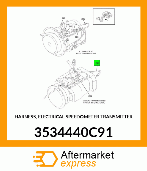 HARNESS, ELECTRICAL SPEEDOMETER TRANSMITTER 3534440C91