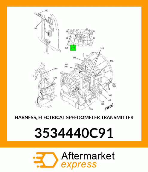 HARNESS, ELECTRICAL SPEEDOMETER TRANSMITTER 3534440C91