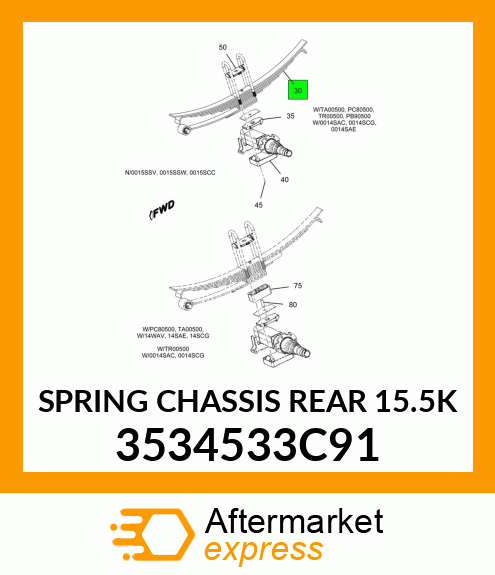 SPRING CHASSIS REAR 15.5K 3534533C91