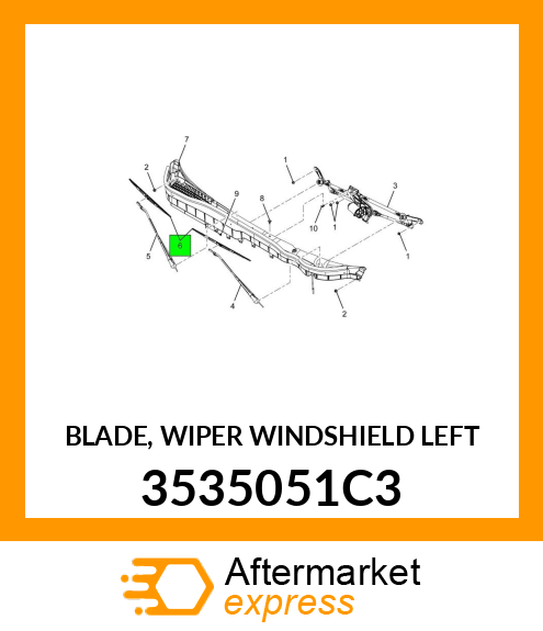 BLADE, WIPER WINDSHIELD LEFT 3535051C3
