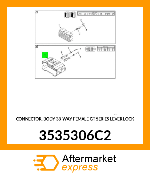 CONNECTOR, BODY 38-WAY FEMALE GT SERIES LEVER LOCK 3535306C2