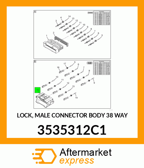 LOCK, MALE CONNECTOR BODY 38 WAY 3535312C1