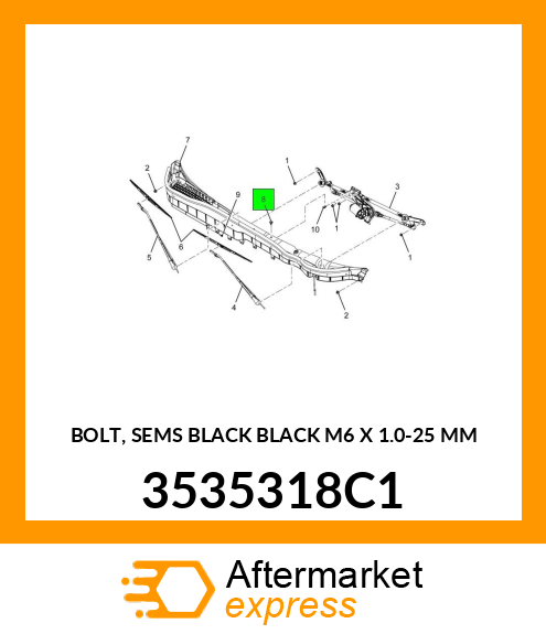 BOLT, SEMS BLACK BLACK M6 X 1.0-25 MM 3535318C1
