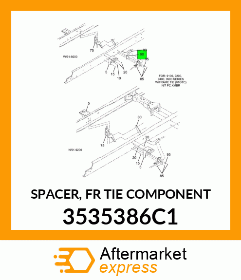 SPACER, FR TIE COMPONENT 3535386C1