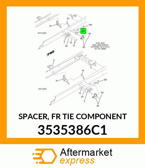 SPACER, FR TIE COMPONENT 3535386C1