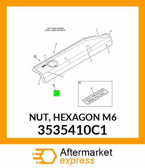 NUT, HEXAGON M6 3535410C1