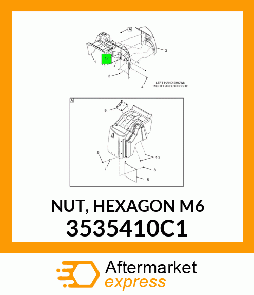 NUT, HEXAGON M6 3535410C1