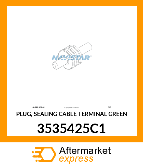 PLUG, SEALING CABLE TERMINAL GREEN 3535425C1