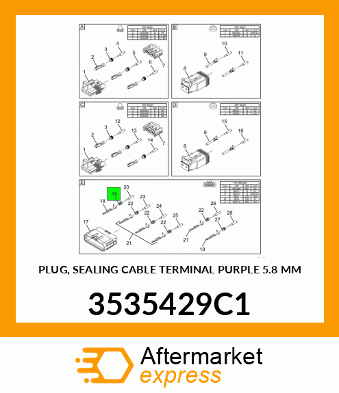 PLUG, SEALING CABLE TERMINAL PURPLE 5.8 MM 3535429C1