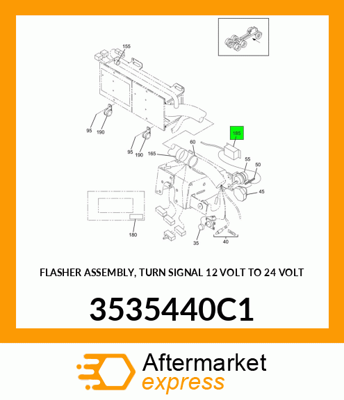 FLASHER ASSEMBLY, TURN SIGNAL 12 VOLT TO 24 VOLT 3535440C1