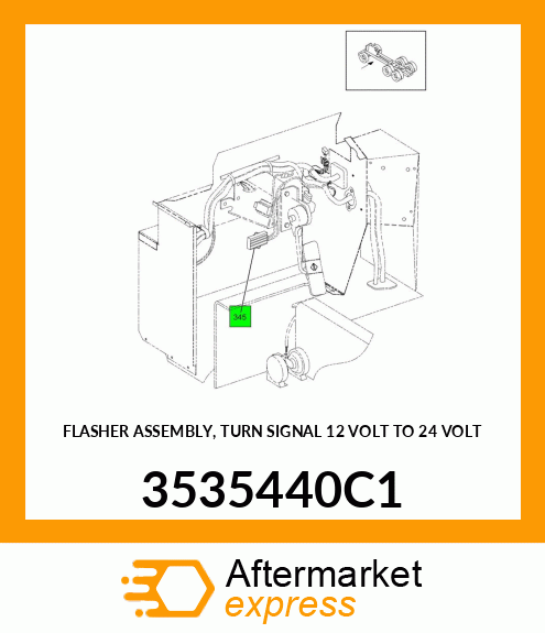 FLASHER ASSEMBLY, TURN SIGNAL 12 VOLT TO 24 VOLT 3535440C1