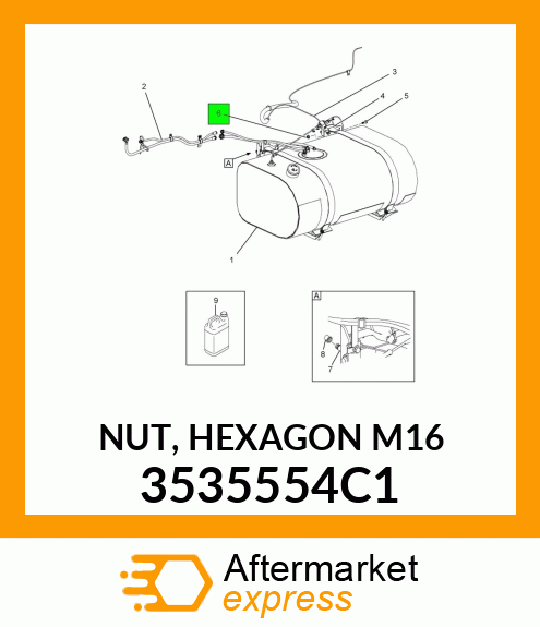 NUT, HEXAGON M16 3535554C1