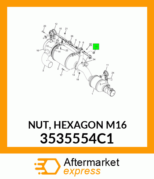 NUT, HEXAGON M16 3535554C1