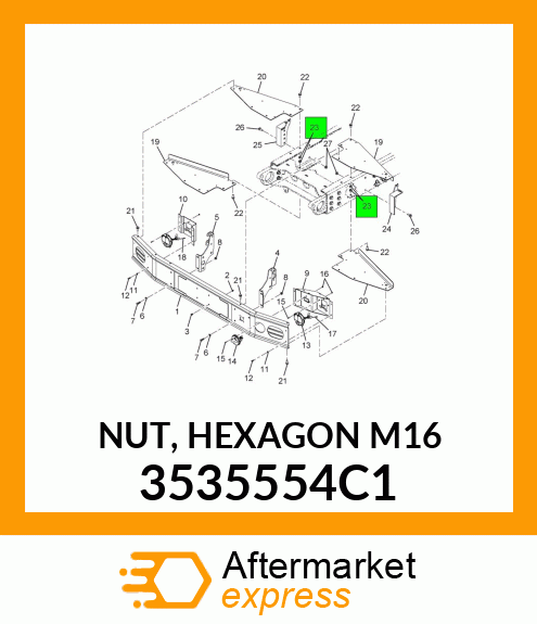 NUT, HEXAGON M16 3535554C1