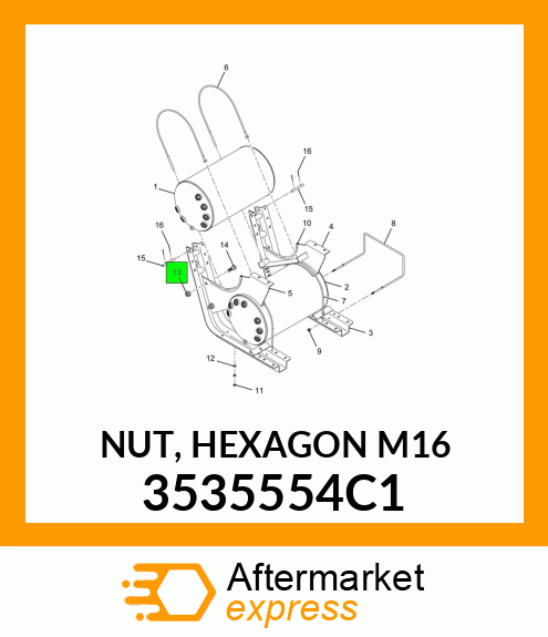 NUT, HEXAGON M16 3535554C1