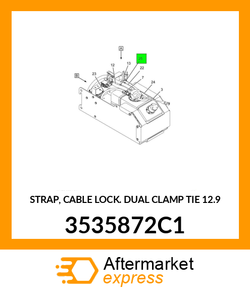 STRAP, CABLE LOCK DUAL CLAMP TIE 12.9" 3535872C1