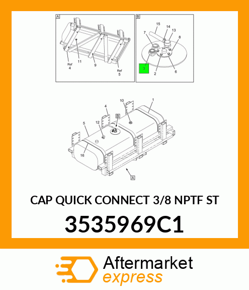 CAP QUICK CONNECT 3/8 NPTF ST 3535969C1