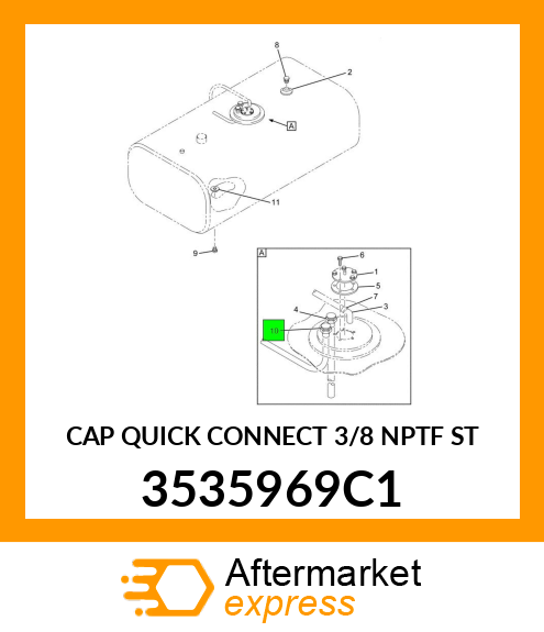 CAP QUICK CONNECT 3/8 NPTF ST 3535969C1