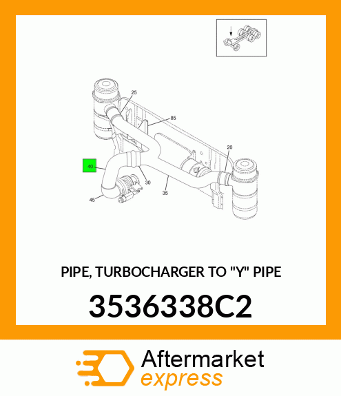 PIPE, TURBOCHARGER TO "Y" PIPE 3536338C2
