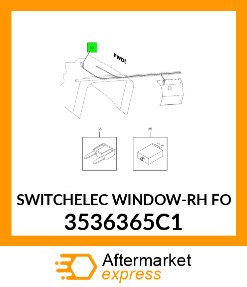 SWITCH;ELEC WINDOW-RH FO 3536365C1