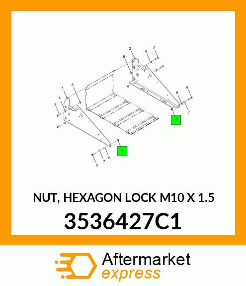 NUT, HEXAGON LOCK M10 X 1.5 3536427C1