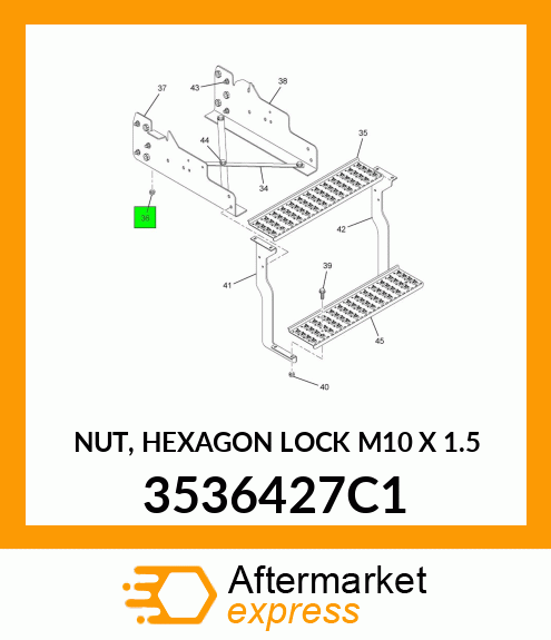 NUT, HEXAGON LOCK M10 X 1.5 3536427C1