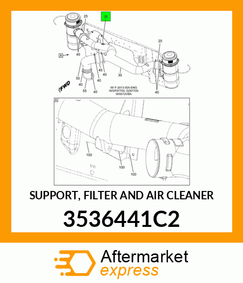 SUPPORT, FILTER AND AIR CLEANER 3536441C2