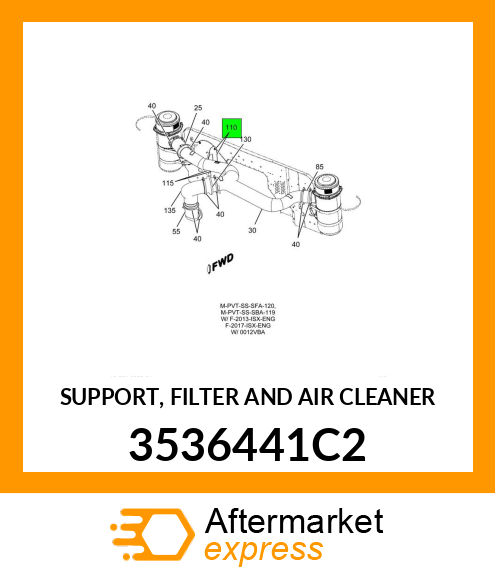 SUPPORT, FILTER AND AIR CLEANER 3536441C2