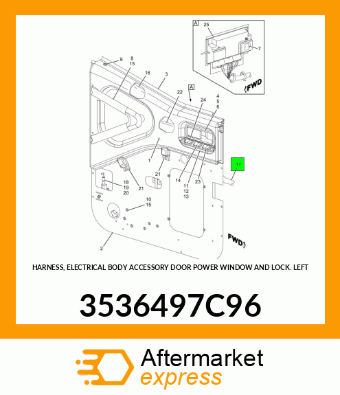HARNESS, ELECTRICAL BODY ACCESSORY DOOR POWER WINDOW AND LOCK LEFT 3536497C96